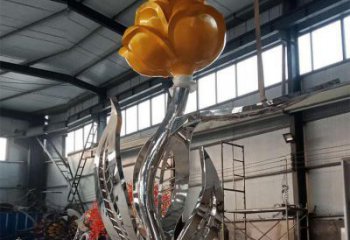 月季花雕塑公司，街頭藝術，景觀不銹鋼月季花雕塑精選