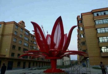 燈光花朵雕塑廠家，標識雕塑，展示燈光茶花雕塑優選