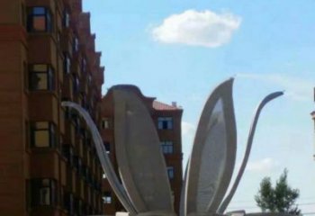 燈光花朵雕塑供求，白鋼構(gòu)件，彩色燈光茶花雕塑觀賞型