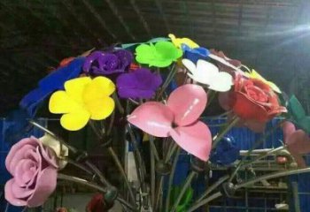 烤漆花朵雕塑廠家，現(xiàn)代美陳元素，花卉景觀類