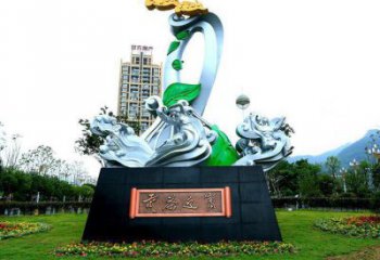 蘭花雕塑優選，陸地擺件，園林蘭花花朵雕塑供應廠家