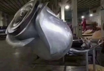 大型玫瑰花朵雕塑選用，街道標識，玫瑰花朵雕塑定制廠家