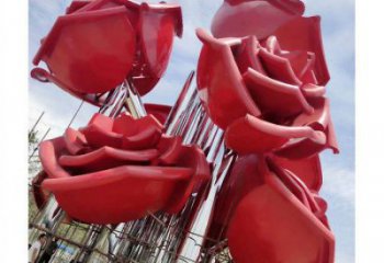 玫瑰花朵雕塑精選，美陳雕塑，玫瑰花朵雕塑制作
