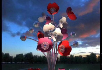 花朵雕塑標準，陸地擺件，郁金香花朵雕塑定制廠家