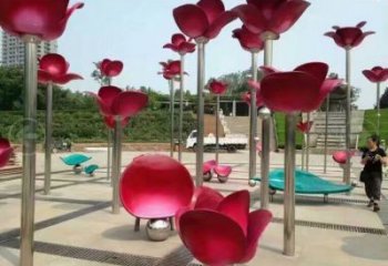 花朵雕塑定做，多彩藝術，郁金香花朵雕塑廠家選用