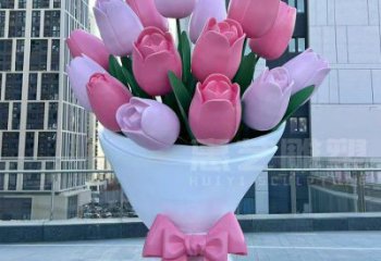 花朵雕塑生產,城區小品,郁金香花朵雕塑標準