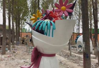 花朵雕塑優選,美陳擺件,門口郁金香花朵雕塑選定