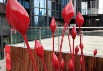 花朵雕塑展品,景觀雕塑,景觀郁金香花朵雕塑供應