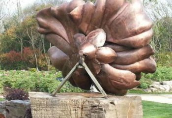 牡丹花雕塑服務商，景觀雕塑，牡丹花銅雕塑選定