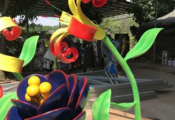 蘭花雕塑制造商，小區(qū)擺件，不銹鋼蘭花雕塑提供廠家