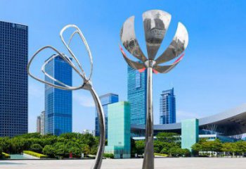 百合花雕塑制作，園林裝飾，不銹鋼百合花雕塑批發