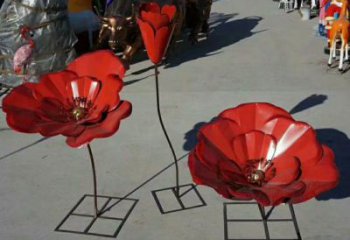 風車花雕塑定價，地標擺件，烤漆不銹鋼風車花雕塑精選