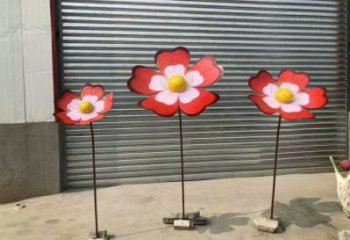 風車花雕塑優選，多彩藝術，不銹鋼風車花雕塑廠家選用