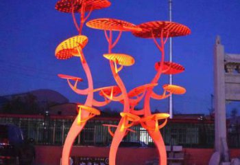 門口花傘雕塑點(diǎn)擊，地標(biāo)擺件，不銹鋼花傘雕塑承接