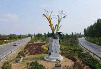 金銀花雕塑生產(chǎn)商，街頭藝術(shù)，不銹鋼金銀花雕塑廠家