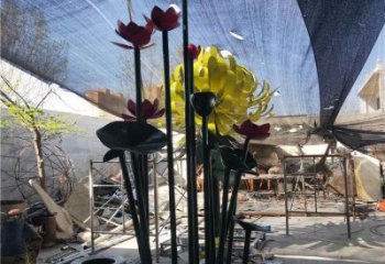 菊花雕塑工廠，戶外雕塑，景觀不銹鋼菊花雕塑選用