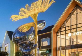 菊花雕塑供給，景區雕塑，不銹鋼菊花雕塑廠家制作