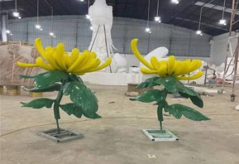 菊花雕塑制造，歐式風格，創意菊花雕塑定價