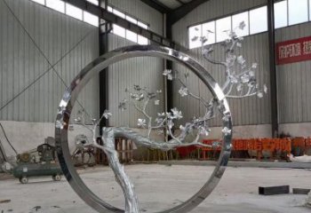 梅花雕塑精品，白鋼構(gòu)件，別墅梅花雕塑供求