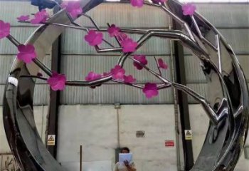 梅花雕塑定價，街頭雕塑，烤漆梅花雕塑定價