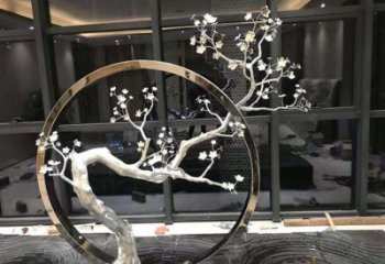 梅花雕塑選用，小區(qū)擺件，大型梅花雕塑批發(fā)