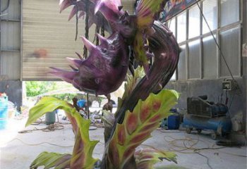 食人花雕塑廠家，美陳雕塑，抽象食人花雕塑生產