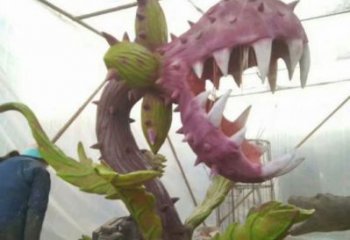 食人花雕塑承接，景區案例，仿真食人花雕塑廠家