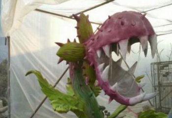 食人花雕塑精品，景觀概念，彩繪食人花雕塑通用