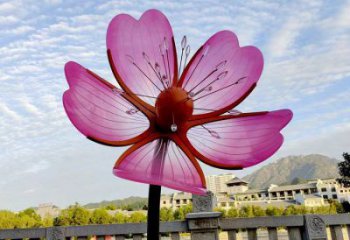 桃花雕塑生產廠家，村標概念，烤漆桃花雕塑承接