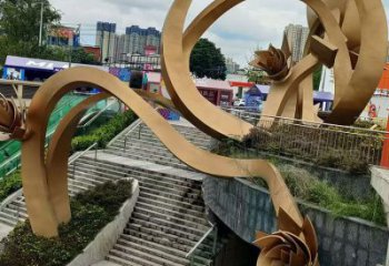 櫻花雕塑優選，陸地擺件，不銹鋼櫻花雕塑廠家