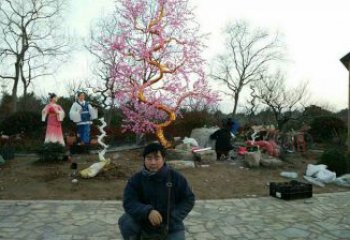 櫻花雕塑預定，露天雕塑，不銹鋼櫻花雕塑制作