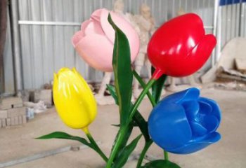 郁金香雕塑展品,公園小品,不銹鋼郁金香雕塑生產商