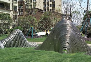 鋼絲假山雕塑，白鋼構件，建筑假山雕塑制造廠家