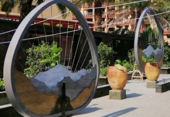 假山小品雕塑，彩鋼制作，金屬景觀假山雕塑價(jià)格