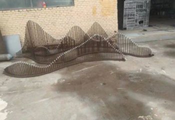 園林假山雕塑，噴漆景觀雕塑，網格形式