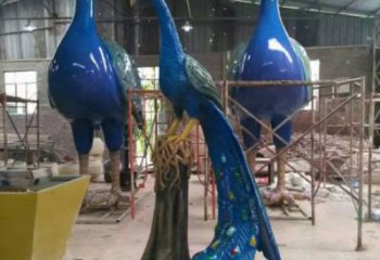 彩繪孔雀雕塑生產(chǎn)商，街頭藝術(shù)，藝術(shù)仿真孔雀雕塑精選?