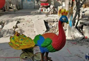 中式彩繪孔雀雕塑，廣場(chǎng)系列，仿真孔雀雕塑供需?