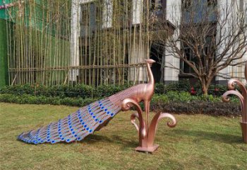 歐式孔雀雕塑生產，白鋼構件，不銹鋼孔雀雕塑通用