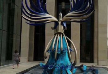 孔雀雕塑專供廠家，景觀雕塑，不銹鋼孔雀雕塑供應