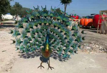 孔雀開屏雕塑定價，街景小品，環境孔雀開屏雕塑批發