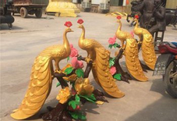 戶外孔雀擺放批發(fā)，景觀雕塑，銅孔雀雕塑生產(chǎn)商