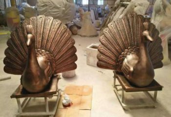 孔雀雕塑制造，廣場雕塑，制造銅孔雀雕塑廠家