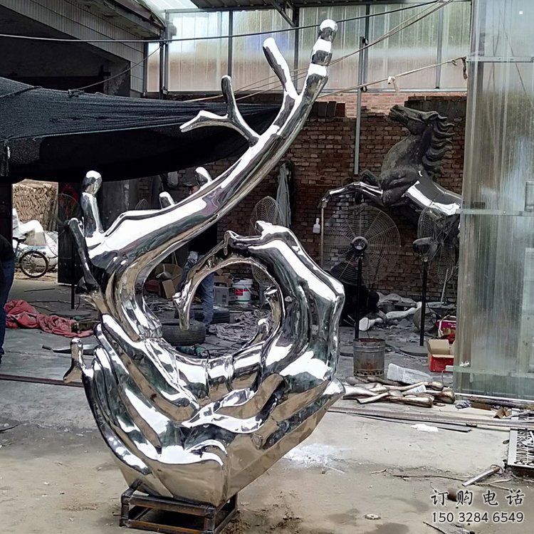 波浪雕塑供需，標識雕塑，不銹鋼波浪雕塑制造商