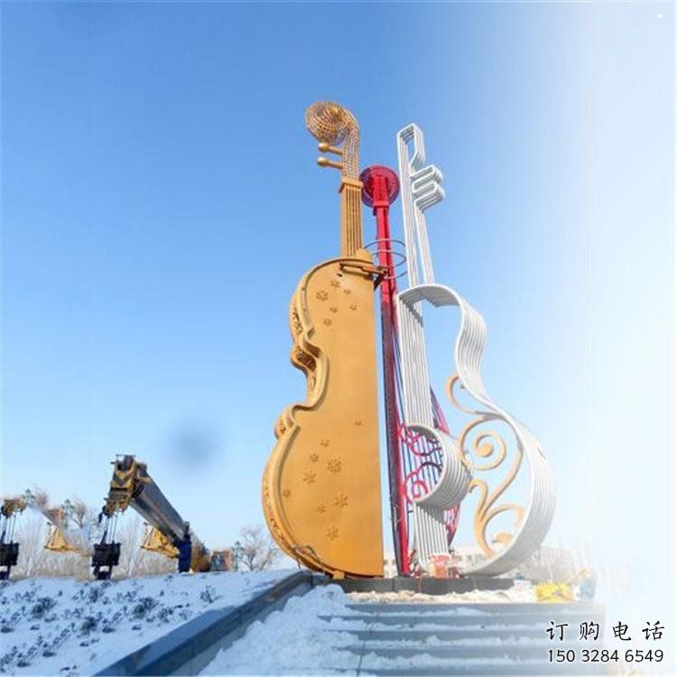 提琴雕塑供應(yīng)，樂器雕塑，烤漆提琴雕塑制造廠家