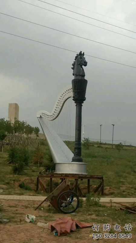 馬頭琴雕塑生產，城市裝飾，不銹鋼馬頭琴雕塑選定