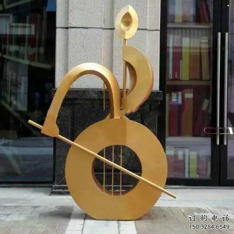 提琴雕塑點擊，多彩藝術，不銹鋼提琴雕塑訂做承接