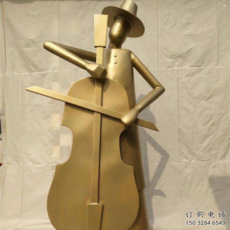 提琴雕塑定制，村標概念，不銹鋼提琴雕塑預定