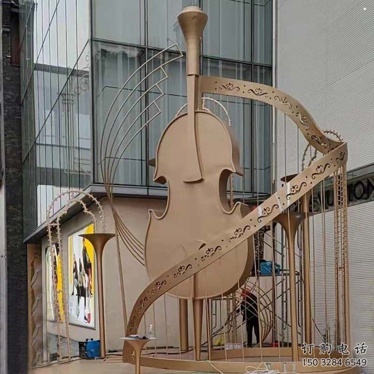 提琴雕塑批發，鍛造工藝，不銹鋼提琴雕塑承接