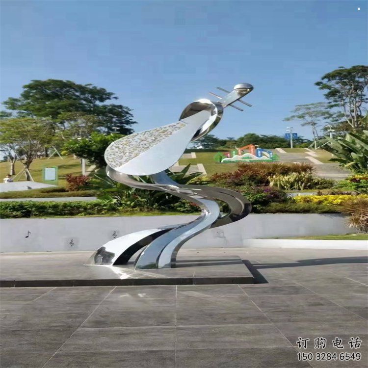 提琴雕塑制作，公園小品，不銹鋼提琴雕塑優選