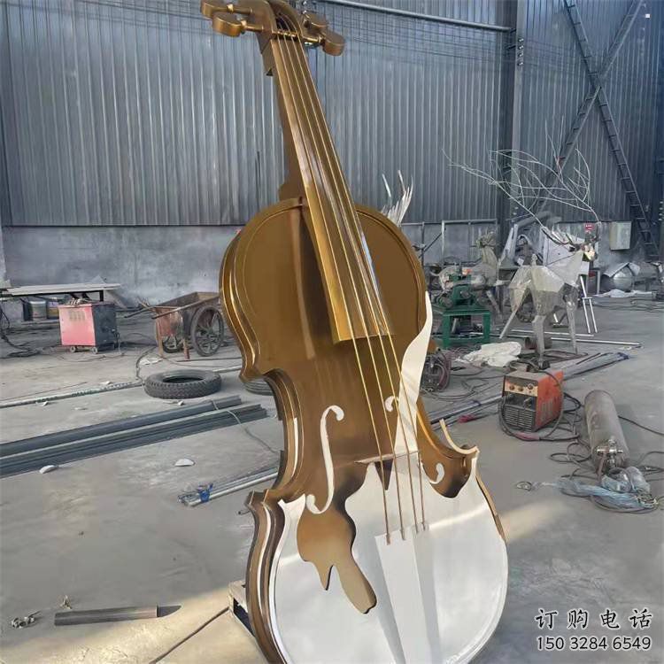 小提琴雕塑批發，地標擺件，不銹鋼小提琴雕塑生產商